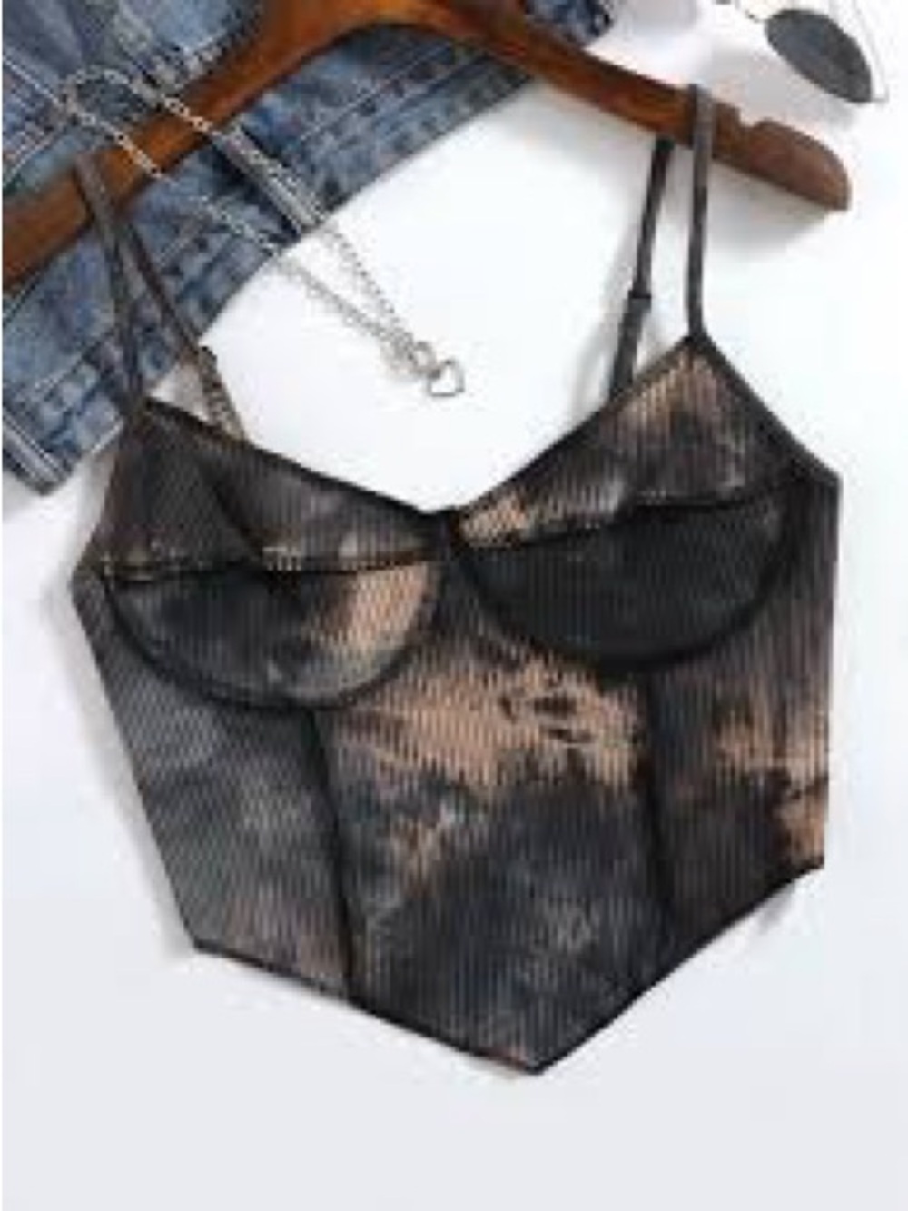 Tie-Dye Black and Brown Women's Top